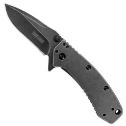 Kershaw BlackWash Cryo Spring Assist Knife, Drop Blade, 1555BW