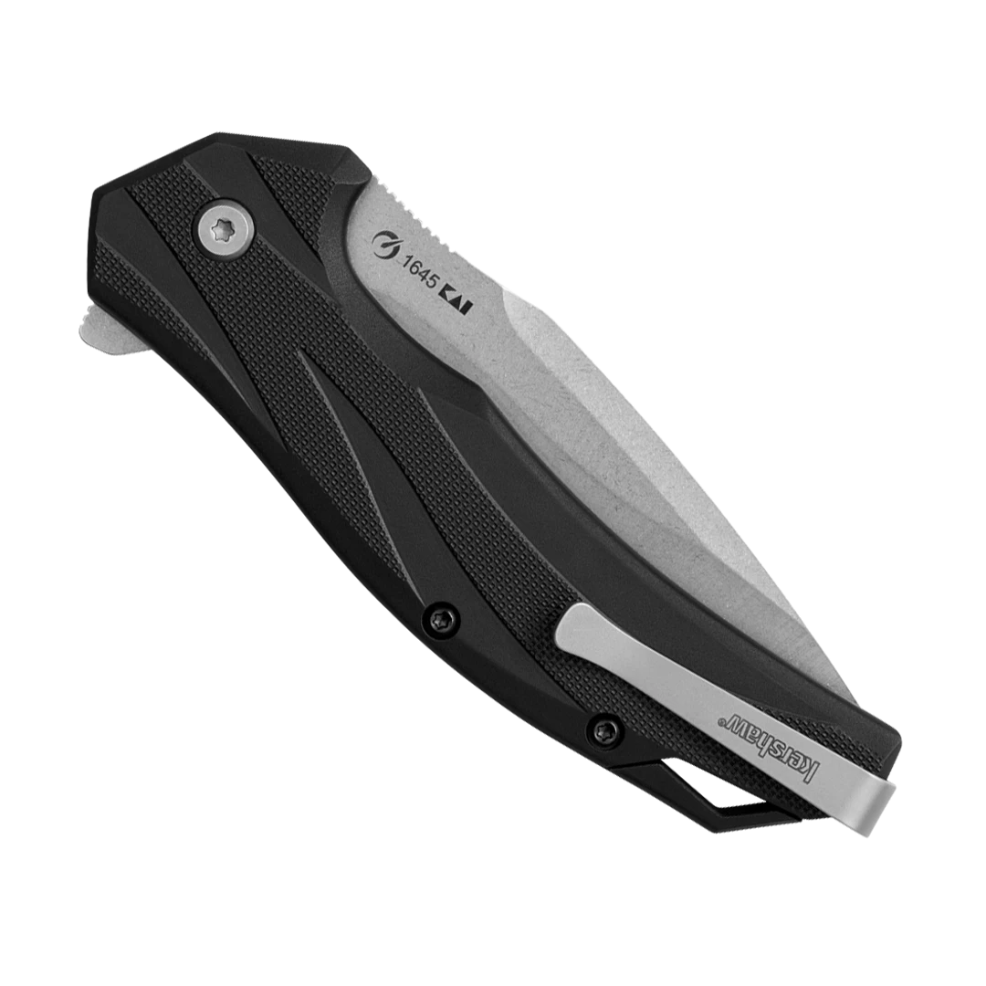 Kershaw Black Glass-Reinforced Nylon Lateral Assisted Flipper Knife, Stonewash Drop Point Blade 2 Kershaw Black Glass-Reinforced Nylon Lateral Assisted Flipper Knife, Stonewash Drop Point Blade - Image 2