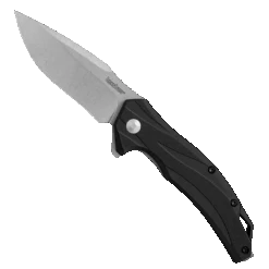 Kershaw Black Glass-Reinforced Nylon Lateral Assisted Flipper Knife, Stonewash Drop Point Blade