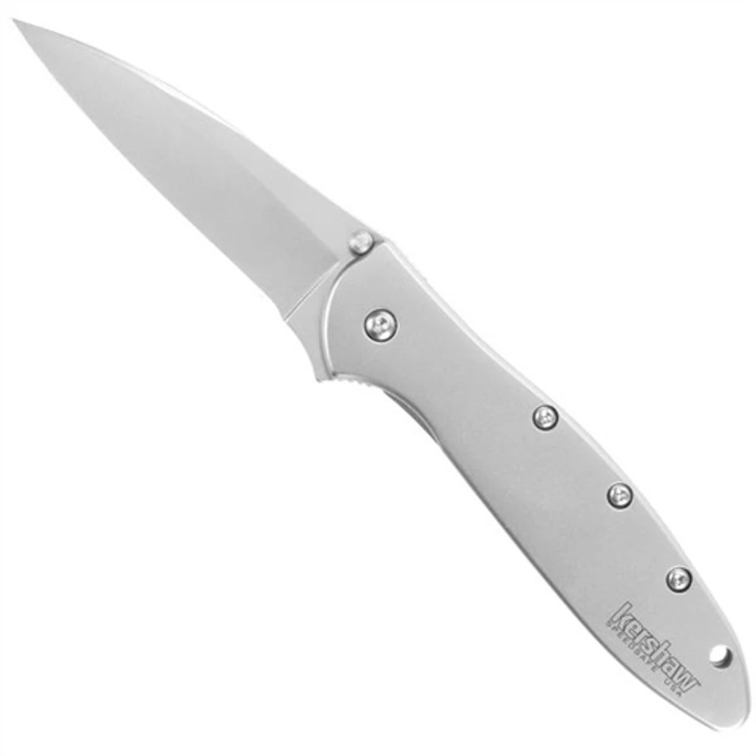Kershaw Stainless Steel Leek Spring Assist Knife, Plain Blade, KS1660 1 Kershaw Stainless Steel Leek Spring Assist Knife, Plain Blade, KS1660