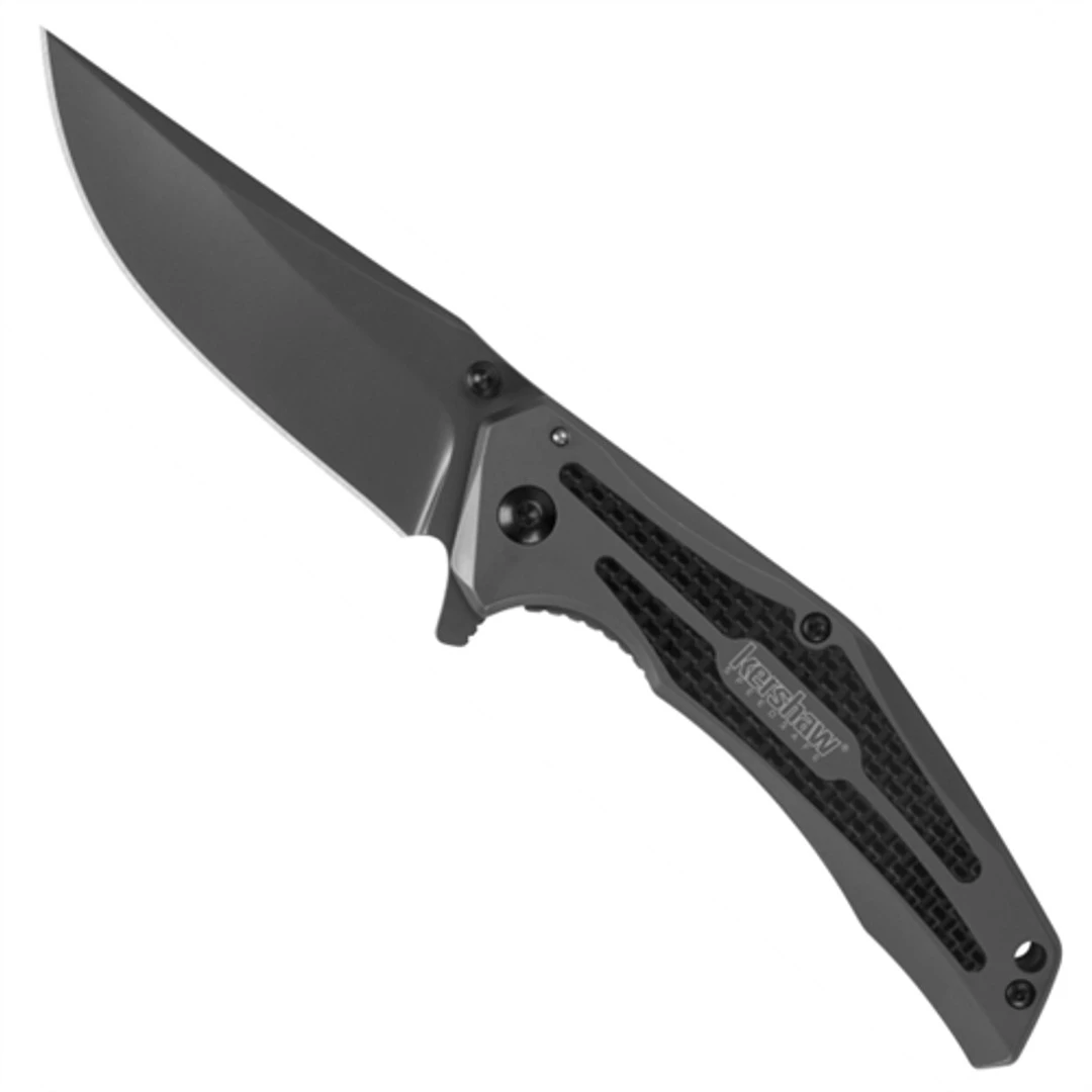 Kershaw 8300 Dark Grey Duojet Stainless Steel/Carbon Fiber Spring Assist Knife, Dark Grey Blade 1 Kershaw 8300 Dark Grey Duojet Stainless Steel/Carbon Fiber Spring Assist Knife, Dark Grey Blade