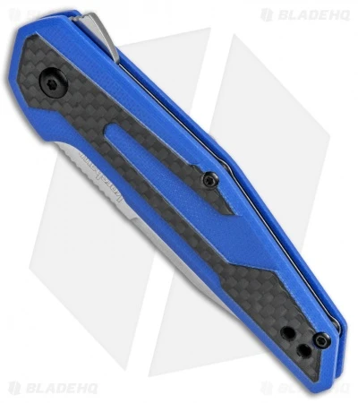 Kershaw Anso Fraxion Liner Lock Knife CF/Blue G-10 (2.75" Satin) 1160BLU 2 Kershaw Anso Fraxion Liner Lock Knife CF/Blue G-10 (2.75" Satin) 1160BLU - Image 2