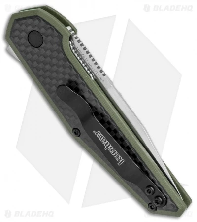 Kershaw Anso Fraxion Liner Lock Knife CF/OD Green G-10 (2.75" Satin) 1160OL 3 Kershaw Anso Fraxion Liner Lock Knife CF/OD Green G-10 (2.75" Satin) 1160OL - Image 3