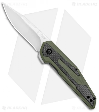 Kershaw Anso Fraxion Liner Lock Knife CF/OD Green G-10 (2.75" Satin) 1160OL 1 Kershaw Anso Fraxion Liner Lock Knife CF/OD Green G-10 (2.75" Satin) 1160OL
