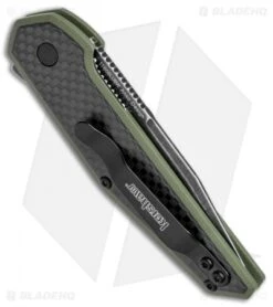 Kershaw Anso Fraxion Liner Lock Knife CF/OD Green G-10 (2.75" Black SW) 1160OLBW 6 Kershaw Anso Fraxion Liner Lock Knife CF/OD Green G-10 (2.75" Black SW) 1160OLBW -Blade HQ Kershaw Anso Fraxion LL CF Green G 10 Black SW 1160OLBW BHQ 79687 jr side