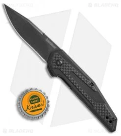Kershaw Anso Fraxion Liner Lock Knife Carbon Fiber/G-10 (2.75" BlackWash) 1160 -Blade HQ Kershaw Anso Fraxion carbon fiber G10 blackwash 1160 BHQ 52157 er size
