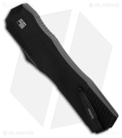 Kershaw Livewire MagnaCut D/A OTF Knife Black (3.4" Black Serr) 9000BLKST -Blade HQ Kershaw Auto Livewire OTF Black Serrated BHQ 196937 td side large