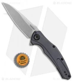 Kershaw Bareknuckle Sub Frame Lock Knife Gray Al (3.5" Stonewash) 7777 -Blade HQ Kershaw Bareknuckle Sub FL Gray Aluminum SW 7777 BHQ 80586 jr bottlecap 2