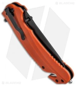 Kershaw Barricade Assisted Opening Knife Orange GFN (3.5" Black Oxide) 8650 -Blade HQ Kershaw Barricade Orange GFN Black Oxide 8650 BHQ 52197 jr side