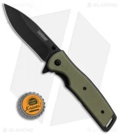 Kershaw Bevy Assisted Opening Knife OD Green G-10 (3.5" Blackwash) -Blade HQ Kershaw Bevy OD Green G10 Blackwash BHQ 83240 er bottlecap
