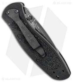 Kershaw Blur Assisted Opening Knife Black Aluminum (3.375" Damascus) 1670BLKDAM -Blade HQ Kershaw Blur Assisted Opening Knife Black Aluminum Damascus 1670BLKDAM BHQ 107879 kp side jr