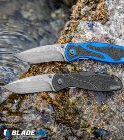 Kershaw Blur Assisted Opening Knife Black Aluminum (3.375" Damascus) 1670BLKDAM -Blade HQ Kershaw Blur Assisted Opening Knife Blue Aluminum Damascus 1670NBDAM BHQ 107880 kp water web 1
