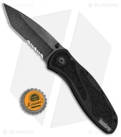 Kershaw Blur Tanto Assisted Opening Knife Black (3.375" BlackWash Serr) -Blade HQ Kershaw Blur Tanto Black BlackWash Serr 1670TSTBWWM BHQ 68394 jr bottlecap 2