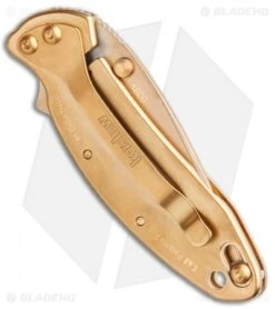 Kershaw Chive Assisted Opening Knife 24K Gold Plated (1.94" Gold) 1600G -Blade HQ Kershaw Chive AO 24K Gold Plated KS1600G BHQ 86782 jr side