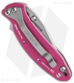 Kershaw Chive Assisted Opening Knife Pink (1.94" Bead Blast) 1600PINK -Blade HQ Kershaw Chive Assited Opening Knife Pink 1in 94cm Beadblast 1600 Pink BHQ 2218 td side 2