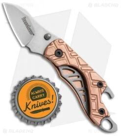 Kershaw Copper Cinder Keychain Knife Bottle Opener (1.4" Stonewash) 1025Cu -Blade HQ Kershaw Cinder Keychain Bottle Opener Copper SW 1025CU BHQ 94080 jr bottlecap