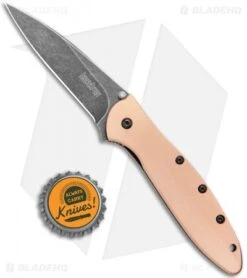 Kershaw Leek Assisted Opening Knife Copper (3" Black SW) 1660CUBW -Blade HQ Kershaw Copper Leek Assited Opening Blackwash 1660CUBW BHQ 123691 jr bottlecap