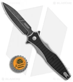 Kershaw Decimus A/O Frame Lock Knife Black GFN (3.25" Blackwash) 1559 -Blade HQ Kershaw Decimus AO Black GFN Blackwash BHQ 80575 er bottlecap