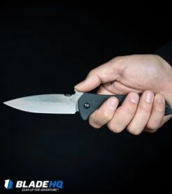 Kershaw Emerson CQC-4KXL D2 Frame Lock Knife (3.9" Stonewash) 6055D2 -Blade HQ Kershaw Emerson CQC 4KXL Frame Lock Knife Stonewash 6055 BHQ 27387 kp in hand web