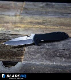 Kershaw Emerson CQC-4KXL Frame Lock Knife (3.9" Stonewash) 6055 -Blade HQ Kershaw Emerson CQC 4KXL Frame Lock Knife Stonewash 6055 BHQ27387 kp wood table web 1