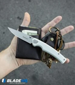 Kershaw Epistle Liner Lock Knife Gray (3" Bead Blast) 2131 -Blade HQ Kershaw Epistle Liner Lock Knife Gray Bead Blast 2131 BHQ 94089 kp in hand web