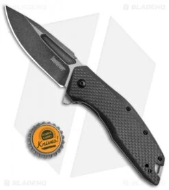 Kershaw Flourish Assisted Opening Knife Carbon Fiber/G-10 (3.5" BlackWash) 3935 -Blade HQ Kershaw Flourish CF G 10 Black Wash 3935 BHQ 52176 jr bottlecap 2