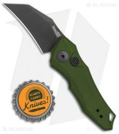 Kershaw Launch 10 Automatic Knife Olive Green (1.9" Black) 7350OLBLK -Blade HQ Kershaw Launch 10 Auto Olive Green Black KER7350OLBLK BHQ 115105 jr bottlecap