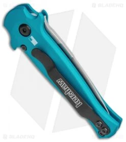 Kershaw Launch 12 Mini Stiletto Automatic Knife Teal (2.5" Stonewash) -Blade HQ Kershaw Launch 12 CA Legal Stiletto Auto Teal SW KER7125TEALSW BHQ 115102 jr side