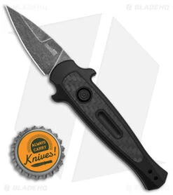 Kershaw Launch 12 CA Legal Mini Stiletto Automatic Knife Black/CF (1.9"Black SW) -Blade HQ Kershaw Launch 12 CA Legal mini Stiletto Automatic Knife Black CF 1in Black SW BHQ 145122 td size