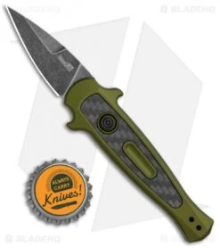 Kershaw Launch 12 CA Legal Stiletto Automatic Knife OD Green (1.9" Black SW) -Blade HQ Kershaw Launch 12 Call Legal Stiletto Auto OD Green KER7130OLBW BHQ 114625 jr bottlecap