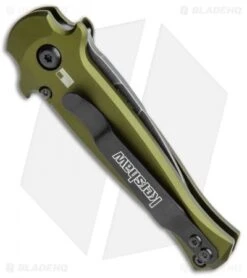 Kershaw Launch 12 CA Legal Stiletto Automatic Knife OD Green (1.9" Black SW) -Blade HQ Kershaw Launch 12 Call Legal Stiletto Auto OD Green KER7130OLBW BHQ 114625 jr side