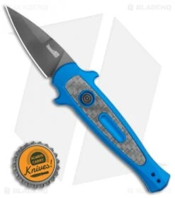 Kershaw Launch 12 CA Legal Mini Stiletto Automatic Knife Blue (1.9" Black) -Blade HQ Kershaw Launch 12 Mini Stiletto Automatic Knife Blue 2.5 Black 7130BLUBLK BHQ 117930 LS Bottlecap