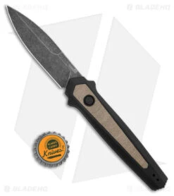 Kershaw Launch 15 MagnaCut Automatic Knife Aluminum/Micarta (3.8" Black SW) 7950 -Blade HQ Kershaw Launch 15 Knife Black Micarta BW BHQ 178514 jr bottlecap