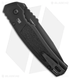 Kershaw Launch 16 Tactical Automatic Knife Black (3.5" Black Serr M4) 7105 -Blade HQ Kershaw Launch 16 Automatic Knife Black Aluminum CPM M4 Black Serr 7105 BHQ 183860 side kc large