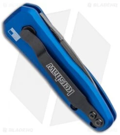 Kershaw Launch 4 CA Legal Automatic Knife Blue (1.9" Damascus) BHQ Exclusive -Blade HQ Kershaw Launch 4 CA Legal Auto Blue Damascus 7500BLUDAM BHQ 91856 jr side