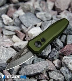 Kershaw Launch 4 CA Legal Automatic Knife OD Green (1.9" Damascus) BHQ Exclusive -Blade HQ Kershaw Launch 4 CA Legal Automatic Knife OD Green Damascus 7500OLDAM BHQ91063 kp rocks web