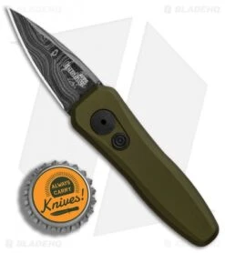 Kershaw Launch 4 CA Legal Automatic Knife OD Green (1.9" Damascus) BHQ Exclusive -Blade HQ Kershaw Launch 4 CA Legal OD Green Damascus BHQ 91063 er bottlecap