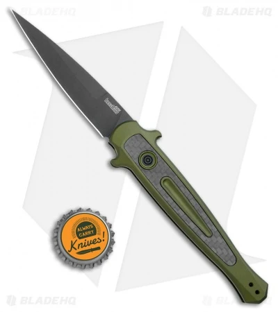 Kershaw Launch 8 Stiletto Automatic Knife Green/CF (3.5" Black) 4 Kershaw Launch 8 Stiletto Automatic Knife Green/CF (3.5" Black) - Image 4