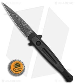 Kershaw Launch 8 Stiletto Automatic Knife Black/CF (3.6" Damascus) -Blade HQ Kershaw Launch 8 Stiletto Automatic Knife Black CF 3in Damascus BHQ 145172 td size
