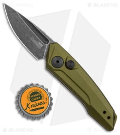Kershaw Launch 9 Automatic Knife OD Green Aluminum (1.8" Black SW) 7250OLBW -Blade HQ Kershaw Launch 9 Auto OD Green Blackwash BHQ 147570 jr bottlecap