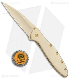 Kershaw Leek Assisted Opening Knife 24K Gold Plated (3" Gold) 1660G -Blade HQ Kershaw Leek 24K Gold Plated Gold KS1660G BHQ 76611 jr bottlecap