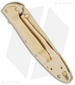 Kershaw Leek Assisted Opening Knife 24K Gold Plated (3" Gold) 1660G -Blade HQ Kershaw Leek 24K Gold Plated Gold KS1660G BHQ 76611 jr side