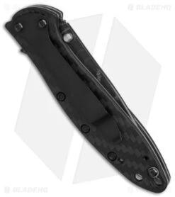 Kershaw Leek Assisted Opening Knife CF (3.4" Damascus) -Blade HQ Kershaw Leek AO CF Damascus BHQ 165799 td side