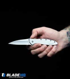Kershaw Leek Assisted Opening Knife Stainless Steel (3" Bead Blast) 1660 9 Kershaw Leek Assisted Opening Knife Stainless Steel (3" Bead Blast) 1660 -Blade HQ Kershaw Leek Assisted Opening Knife Bead Blast 1660 BHQ 0143 kp in hand web large 2