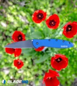 Kershaw Leek Assisted Opening Knife Blue (3" Black) 1660NBBLK -Blade HQ Kershaw Leek Assisted Opening Knife Blue Black 1660NBBLK BHQ 77341 kp tulips web