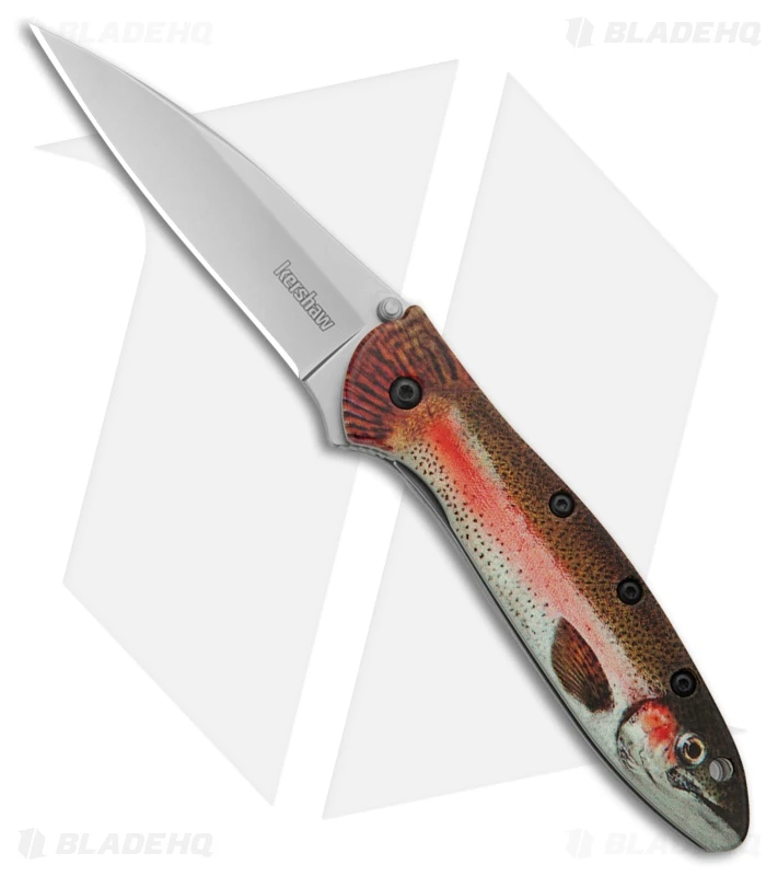 Kershaw Leek Assisted Opening Knife Rainbow Trout (3" Bead Blast) 1660TROUT 1 Kershaw Leek Assisted Opening Knife Rainbow Trout (3" Bead Blast) 1660TROUT