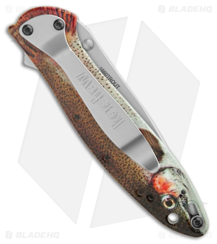 Kershaw Leek Assisted Opening Knife Rainbow Trout (3" Bead Blast) 1660TROUT 3 Kershaw Leek Assisted Opening Knife Rainbow Trout (3" Bead Blast) 1660TROUT - Image 3