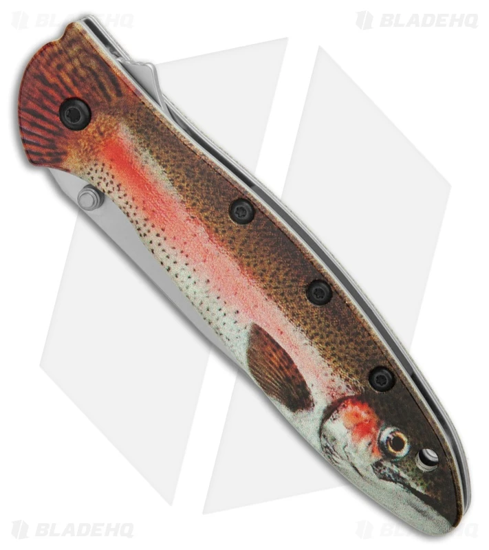 Kershaw Leek Assisted Opening Knife Rainbow Trout (3" Bead Blast) 1660TROUT 2 Kershaw Leek Assisted Opening Knife Rainbow Trout (3" Bead Blast) 1660TROUT - Image 2