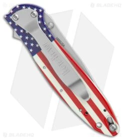 Kershaw Leek Assisted Opening Knife USA Flag (3" Bead Blast) 1660USA -Blade HQ Kershaw Leek Assisted Opening Knife USA Flag Bead Blast BHQ 209736 kr side large