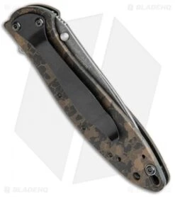 Kershaw Leek Spring Assisted Knife A/O Digital Brown (3" Black SW) 1660DEB 6 Kershaw Leek Spring Assisted Knife A/O Digital Brown (3" Black SW) 1660DEB -Blade HQ Kershaw Leek Auto Digital Brown Blackwash BHQ 113292 jr side